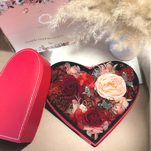 Load image into Gallery viewer, Double Happiness Preserved Flower Leather Flower Box Red