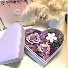 Load image into Gallery viewer, Double Happiness Preserved Flower Leather Box Elegant Purple
