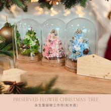 將圖片載入圖庫檢視器 Preserved flower Christmas Tree Workshop 2 hours (S Size Corkboard base)