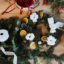 將圖片載入圖庫檢視器 Fresh Noble Fir Christmas Workshop 2.5 hours Wreath/Tree 30cm