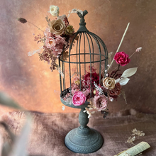 Load image into Gallery viewer, European Cage Style Preserved Flower Table Arrangement - Good luck in the year ahead!