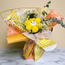 Load image into Gallery viewer, Smiley Happy Face with Daisy Fresh Flower Bouquet sunrise
