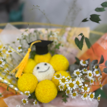 Load image into Gallery viewer, Smiley Happy Face with Daisy Fresh Flower Bouquet sunrise