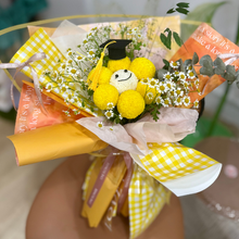 Load image into Gallery viewer, Smiley Happy Face with Daisy Fresh Flower Bouquet sunrise