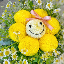 Load image into Gallery viewer, Smiley Happy Face with Daisy Fresh Flower Box