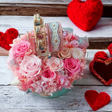 Load image into Gallery viewer, Deluxe Starry Ferries Wheel Preserved Flower Music Box Blossom Pink Romance