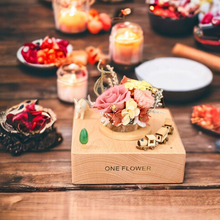 Load image into Gallery viewer, Joyful Train Preserved Flower Music Box Pink Yellow