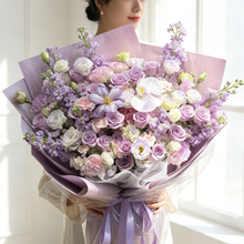 將圖片載入圖庫檢視器 Destined for you Fresh Flower Bouquet XL 紫為你來