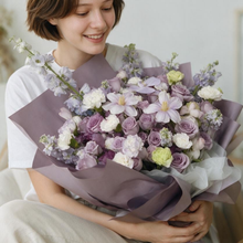 將圖片載入圖庫檢視器 Destined for you Fresh Flower Bouquet XL 紫為你來