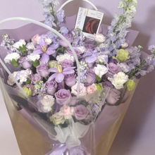 將圖片載入圖庫檢視器 Destined for you Fresh Flower Bouquet XL 紫為你來