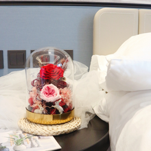 Load image into Gallery viewer, Preserved Flower Glass Dome RED 好運保鮮花 鴻運當頭