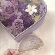 Load image into Gallery viewer, Gift Set - Premium Preserved Flower Box Elegant Purple x Agate Stone Calligraphy + Velvet Ringbox