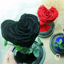 Load image into Gallery viewer, Preserved Flower Soul Love Glass Dome Secret Black
