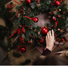 將圖片載入圖庫檢視器 Fresh Noble Fir Christmas Workshop 2.5 hours Wreath/Tree 30cm
