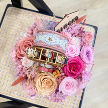 Load image into Gallery viewer, Deluxe Starry Ferries Wheel Preserved Flower Music Box Blossom Pink Romance
