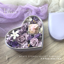 Load image into Gallery viewer, Gift Set - Premium Preserved Flower Box Elegant Purple  + Velvet Ringbox
