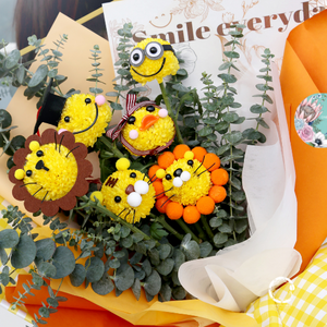 One Flower Smiley Zoo Party Fresh Flower Bouquet