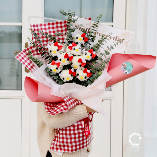 One Flower Smiley Hello Kitty Fresh Flower Bouquet