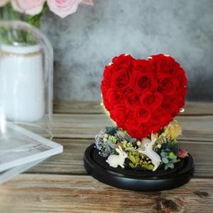 You deserve my love Preserved Flower Giant Heart Tree Classic Red with green garden