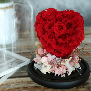 You deserve my love Preserved Flower Giant Heart Tree Classic Red with pink garden