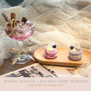 One Flower sparling mocktail and macron candle workshop